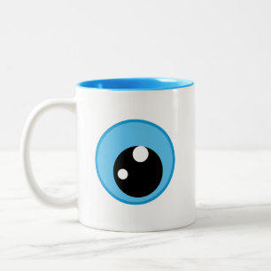 Caneca De Café Em Dois Tons Cartoon Olho Moderno