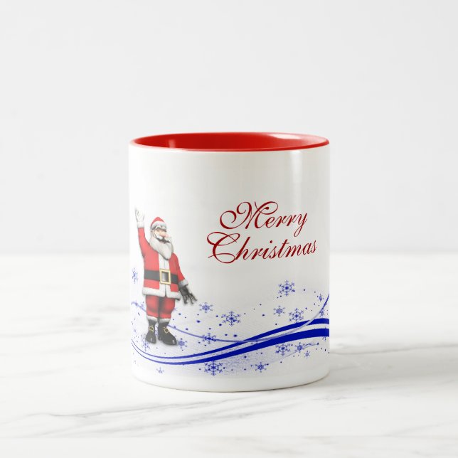 Caneca De Café Em Dois Tons Cartoon Papai Noel Natal (Centro)