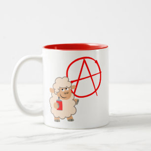 Caneca De Café Em Dois Tons Cartoon Rebelde Bonito