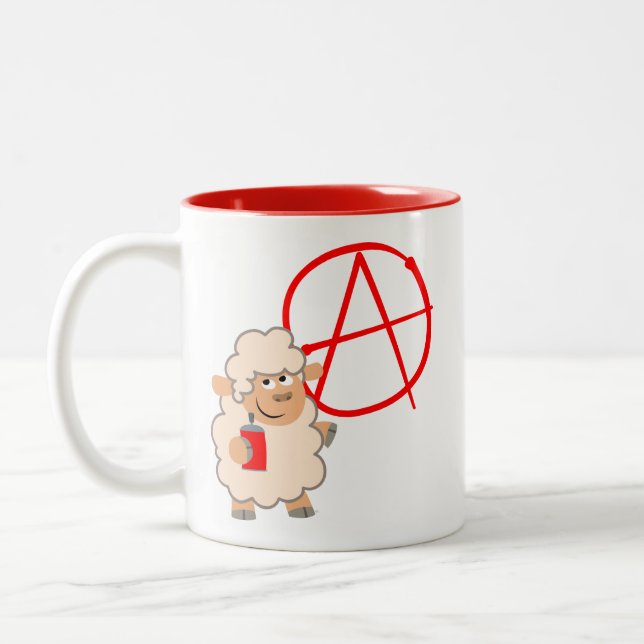 Caneca De Café Em Dois Tons Cartoon Rebelde Bonito (Esquerda)