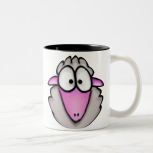 Caneca De Café Em Dois Tons Cartoon Sheep Mug