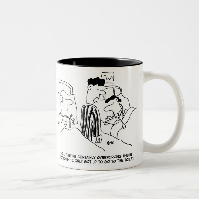 Caneca De Café Em Dois Tons Cartoons de Dois Jovens Médicos (Direita)