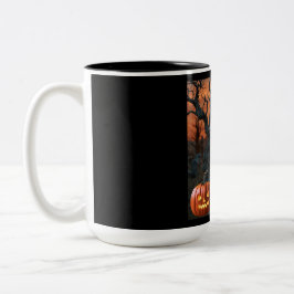 Caneca De Café Em Dois Tons "Cary M Off" Humor de Pedra de Halloween