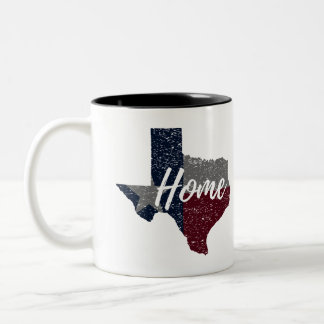 Caneca De Café Em Dois Tons Casa afligida da bandeira de Texas