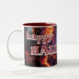 Caneca De Café Em Dois Tons Casa Assombrada Elegante Feliz Halloween