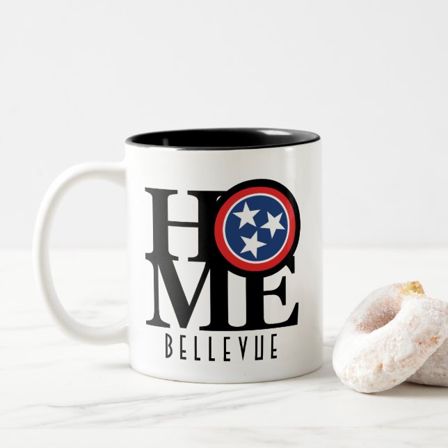 Caneca De Café Em Dois Tons CASA Bellevue Tennessee 11oz (Com Donut)