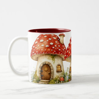 Caneca De Café Em Dois Tons Casa de Cogumelo Mágico
