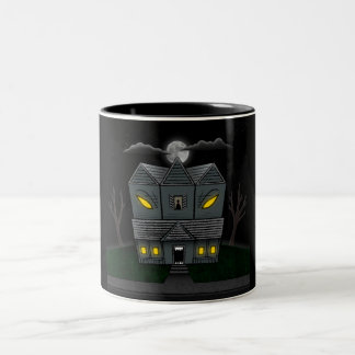 Caneca De Café Em Dois Tons Casa de Monstro Assombrada