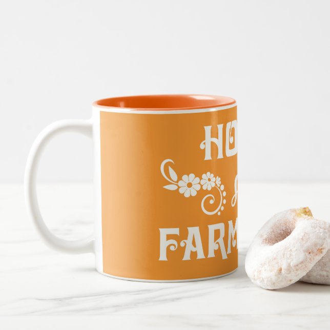 CANECA DE CAFÉ EM DOIS TONS CASA DOCE FARMHOUSE (Com Donut)