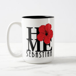 Caneca De Café Em Dois Tons CASA Sebastian 450ml hibisco vermelho