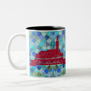 Caneca De Café Em Dois Tons Casablanca Marrocos Souvenir