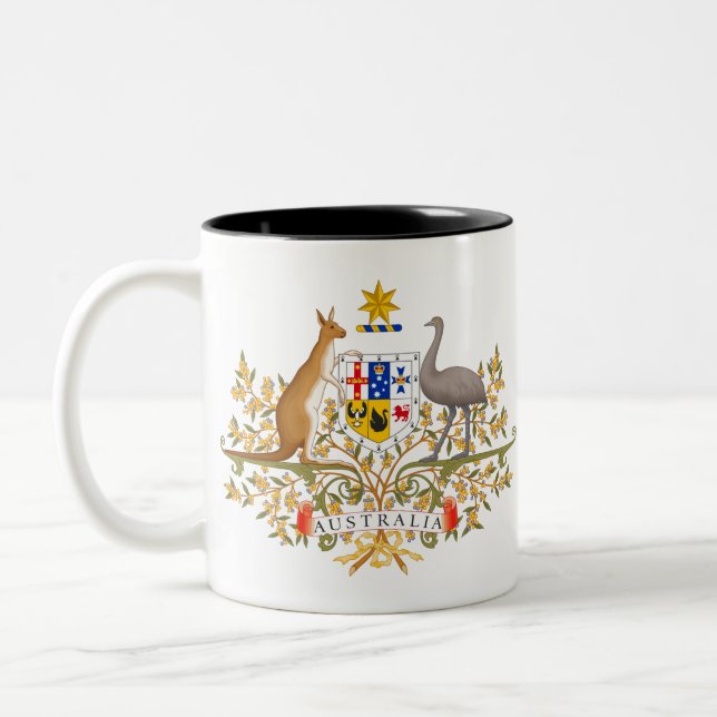 Caneca De Café Em Dois Tons casaco de armas austrália (Esquerda)