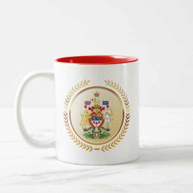 Caneca De Café Em Dois Tons Casaco de armas do Canadá (Esquerda)