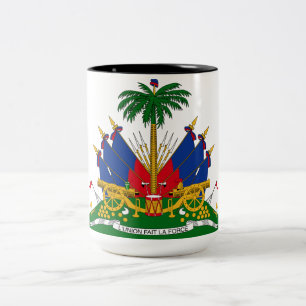 Caneca De Café Em Dois Tons Casaco de Armas do Haiti (Haiti)
