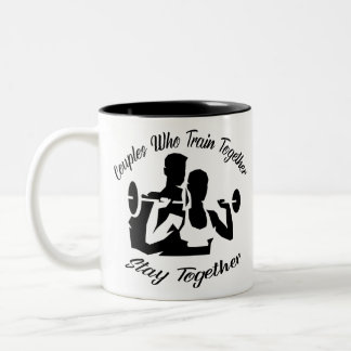 Caneca De Café Em Dois Tons Casais que treinam juntos ficam juntos 222   #US