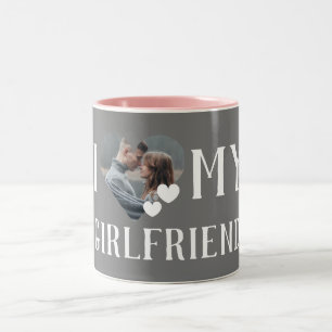 Caneca De Café Em Dois Tons Casal de Namorados Coração Personalizado Foto