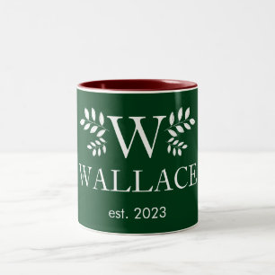 Caneca De Café Em Dois Tons Casal de Natal - Monograma recentemente foto