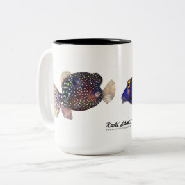 Caneca De Café Em Dois Tons Casal de peixe-boxinho, Ostracion meleagris