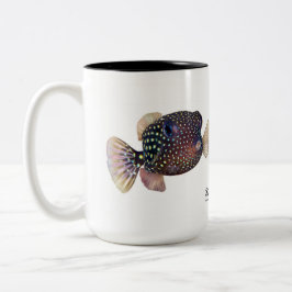 Caneca De Café Em Dois Tons Casal de peixe-boxinho, Ostracion meleagris