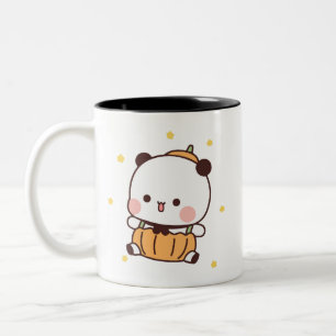 Caneca De Café Em Dois Tons Casal de urso Panda, bubu e abraços dudu