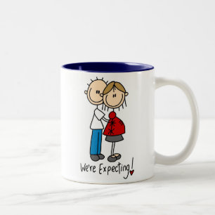 Caneca De Café Em Dois Tons Casal nós estamos esperando t-shirt e presentes