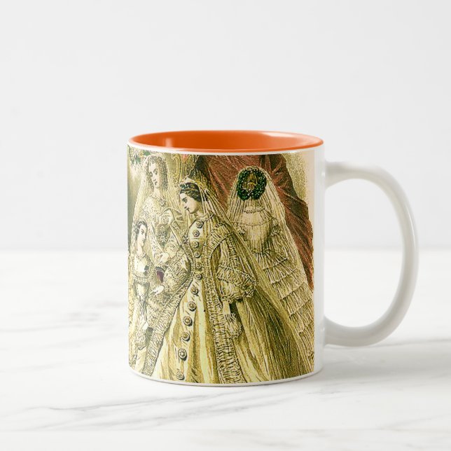 Caneca De Café Em Dois Tons Casamento Antigo Bridal (Direita)