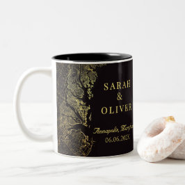 Caneca De Café Em Dois Tons Casamento Bem-vindo em Annapolis Maryland Baía de 
