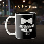 Caneca De Café Em Dois Tons Casamento de Melhor Padrinho de casamento Personal<br><div class="desc">Personalize o nome do seu melhor homem,  padrinhos de casamento ou qualquer outro convidado festa de casamento. Projetado por Thisnotme©</div>