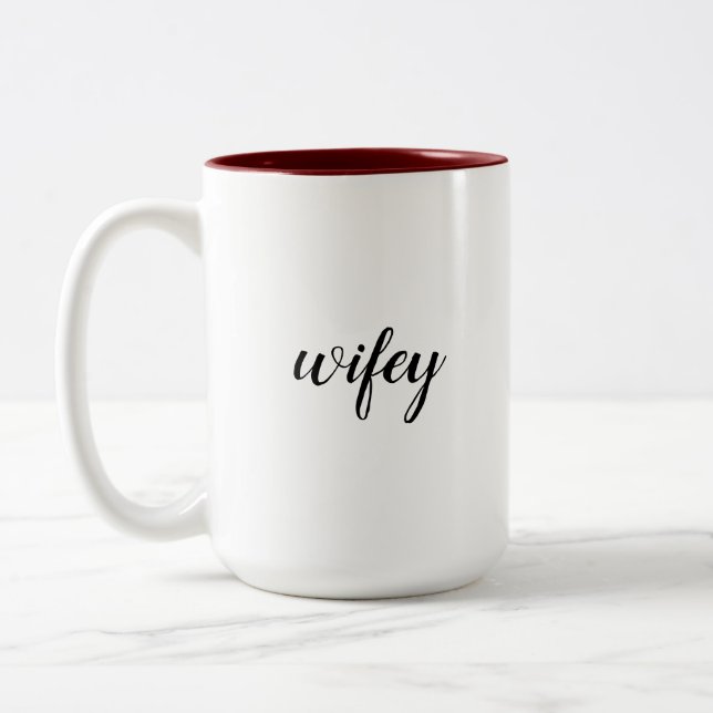 Caneca De Café Em Dois Tons Casamento de Wifey (Esquerda)