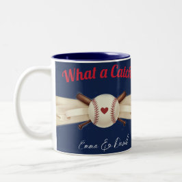 Caneca De Café Em Dois Tons Casamento Esportivo Com Marinho Escuro Baseball Lo