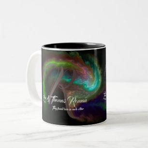Caneca De Café Em Dois Tons Casamento Família monogramas Café Mugs