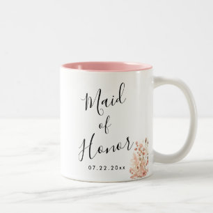 Caneca De Café Em Dois Tons Casamento Floral Boho