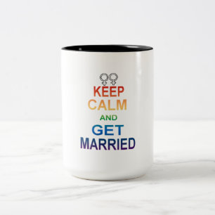 Caneca De Café Em Dois Tons casamento GAY igualdade Mantenha Calma Casado Gay