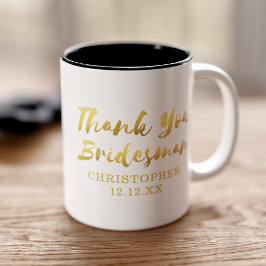 Caneca De Café Em Dois Tons Casamento Obrigado Bridesman Gift