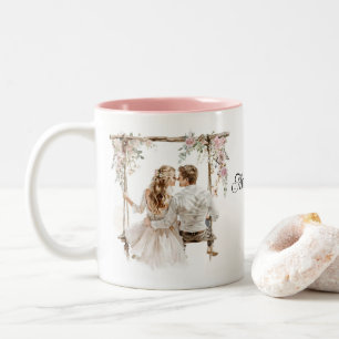Caneca De Café Em Dois Tons Casamento Personalizado