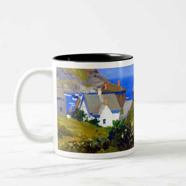 Caneca De Café Em Dois Tons Casas de Edward Hopper Monhegan (Esquerda)