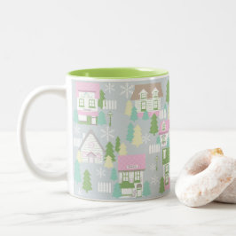 Caneca De Café Em Dois Tons Casas de Natal