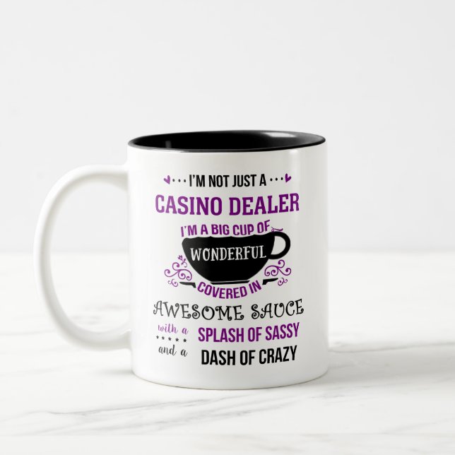 Caneca De Café Em Dois Tons Casino Dealer Maravilhoso Sassy (Esquerda)