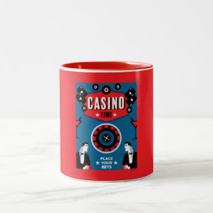 Caneca De Café Em Dois Tons Casino Gambling Poker Roulette
