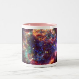 Caneca De Café Em Dois Tons Cassiopeia Galaxy Supernova remanescente
