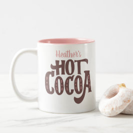 Caneca De Café Em Dois Tons Castanho e Cacau Quente Rosa Personalizados