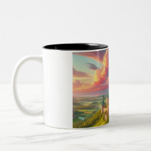 Caneca De Café Em Dois Tons Castelo Colorido de Leite