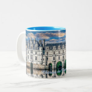 Caneca De Café Em Dois Tons Castelo de Chenonceau. França.