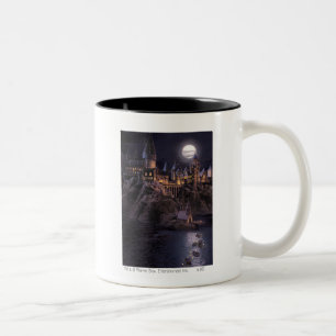 Caneca De Café Em Dois Tons Castelo de Harry Potter   Grande Lago até Hogwarts
