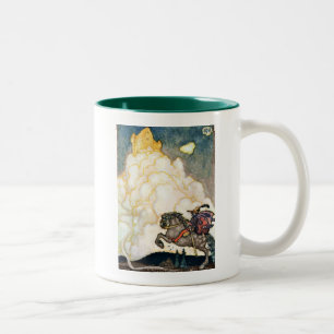 Caneca De Café Em Dois Tons Castelo de nuvens rosados