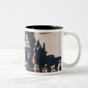 Caneca De Café Em Dois Tons Castelo fortificado por duas pontes