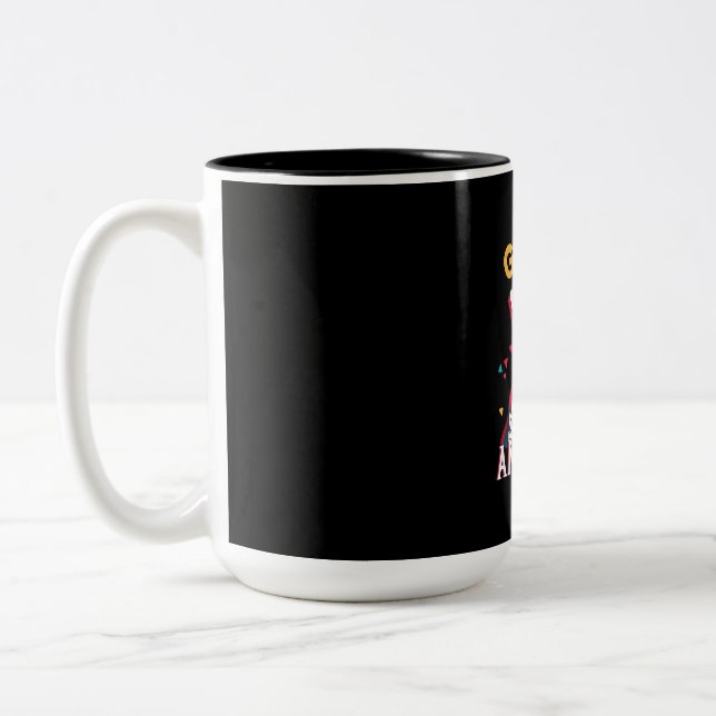 Caneca De Café Em Dois Tons Cat Americat 4º De Julho Jogador Americano (Esquerda)