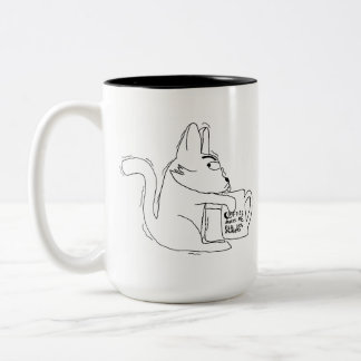 Caneca De Café Em Dois Tons Cat diz, Café me faz sentir menos assassinado