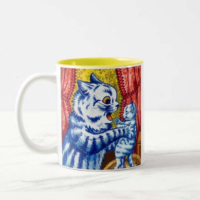 Caneca De Café Em Dois Tons Cat e seus gatinhos (Esquerda)