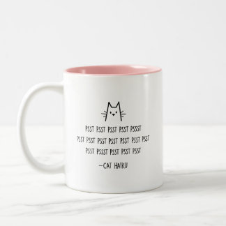 Caneca De Café Em Dois Tons Cat Haiku Mug